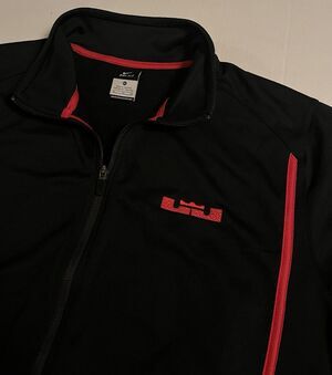 Nike Lebron James Crown Logo Black Red Zipper Track Jacket XL Dri Lakers Cavs
